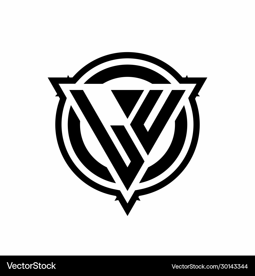 Lu logo with triangle shape and circle Lu logo with triangle shape and circle vector image