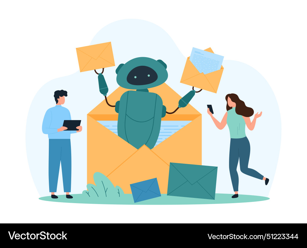 Mailbox management using ai antispam filter tiny Mailbox management using ai antispam filter tiny vector image