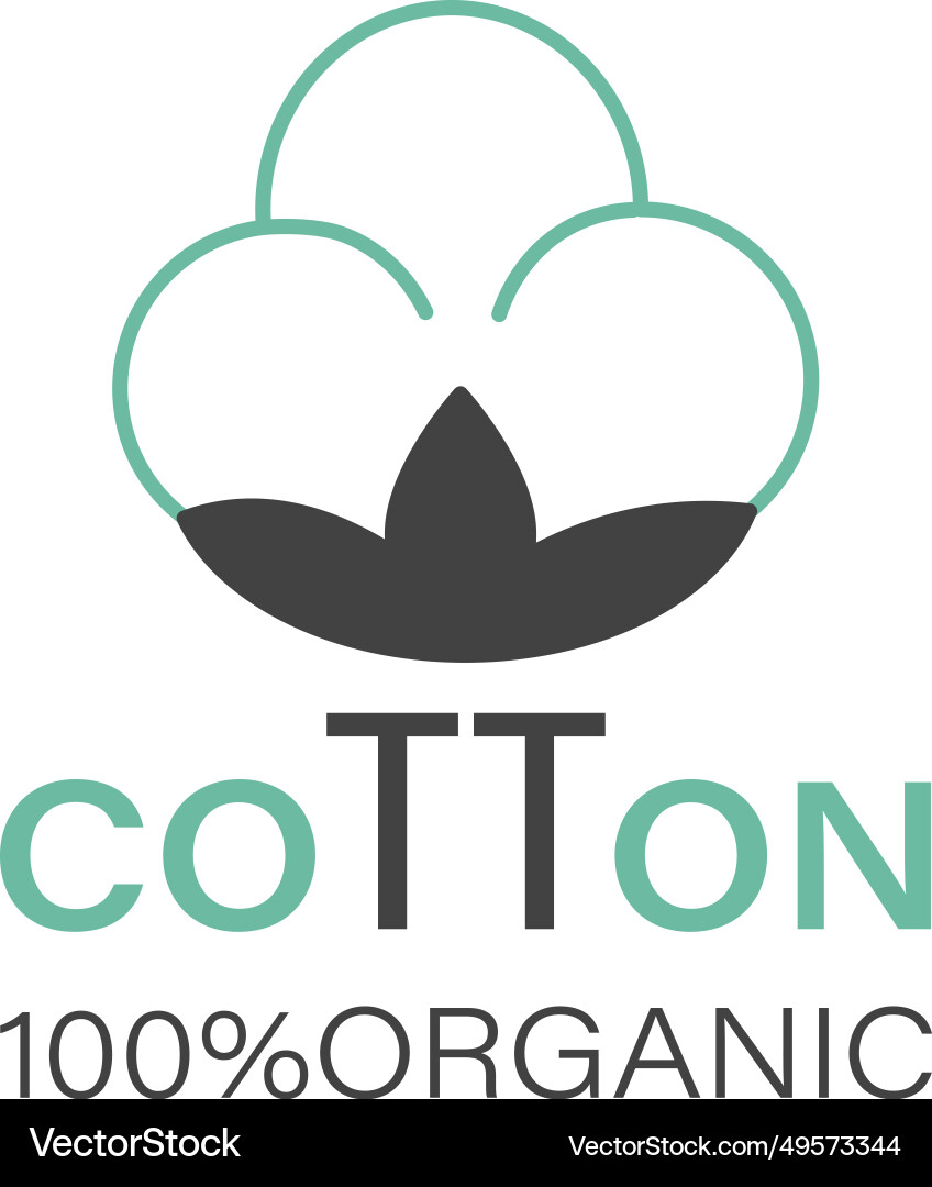Natural and organic cotton plant package sticker Natural and organic cotton plant package sticker vector image