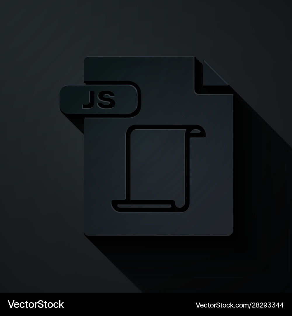 Paper cut js file document download button Paper cut js file document download button vector image