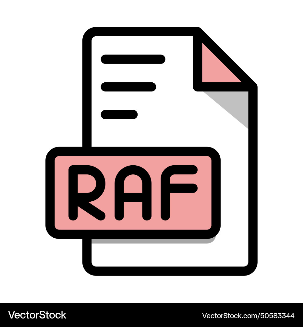 Raf file format icon extension symbol Raf file format icon extension symbol vector image
