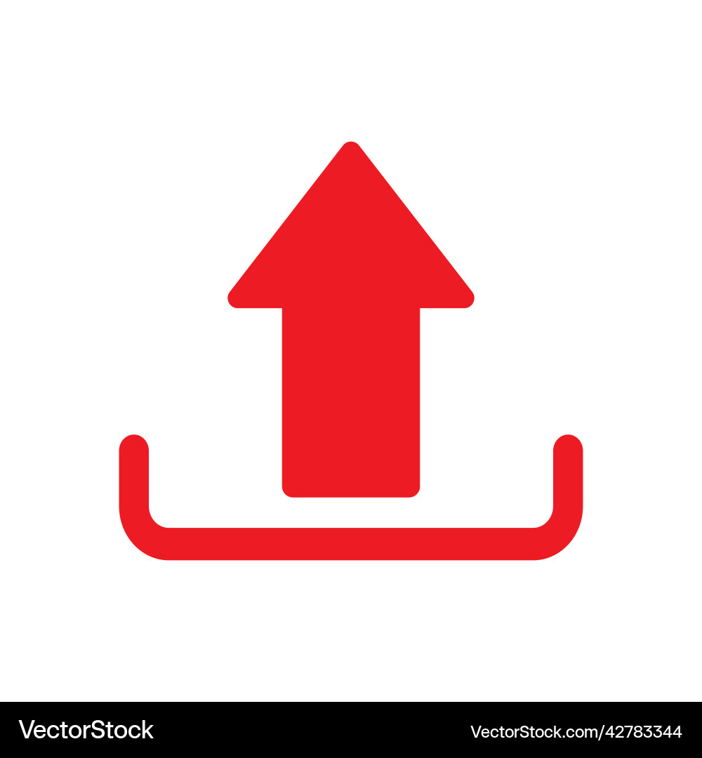 Red upload icon Red upload icon vector image