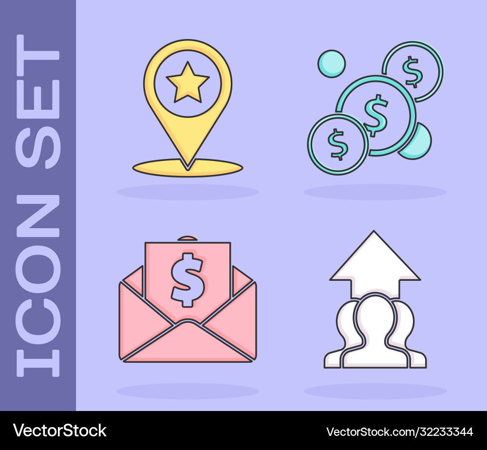 Set growth chart and progress in people crowd map Vector Image