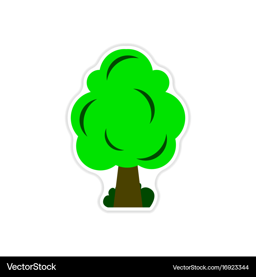Set of labels with shadow tree icon Vector Image