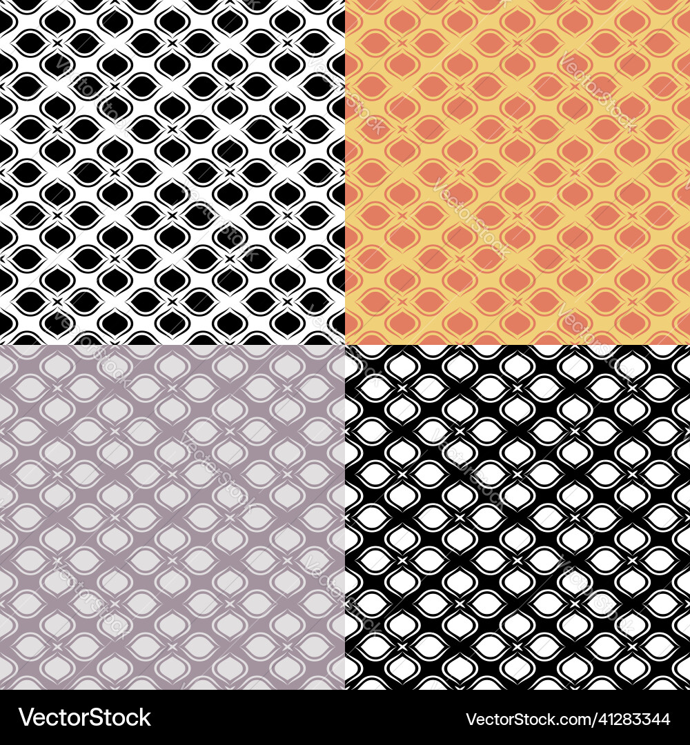 Set of seamless patterns with abstract geometric Set of seamless patterns with abstract geometric vector image