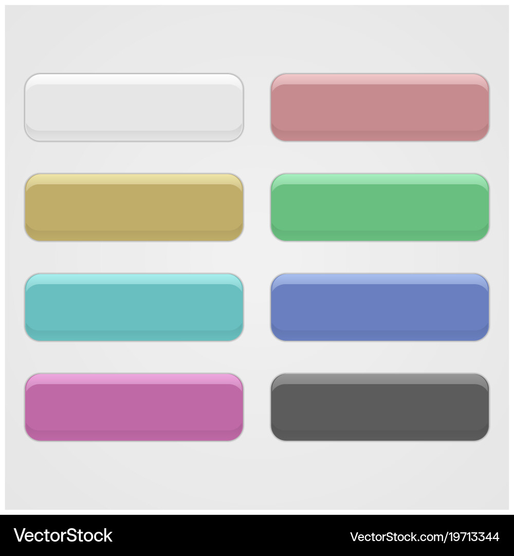 Set of three-dimensional buttons vector image