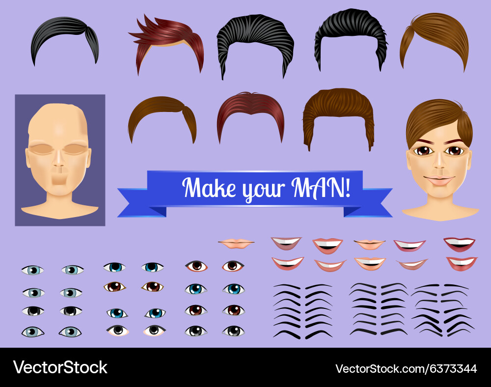 Set to create unique characters Vector Image