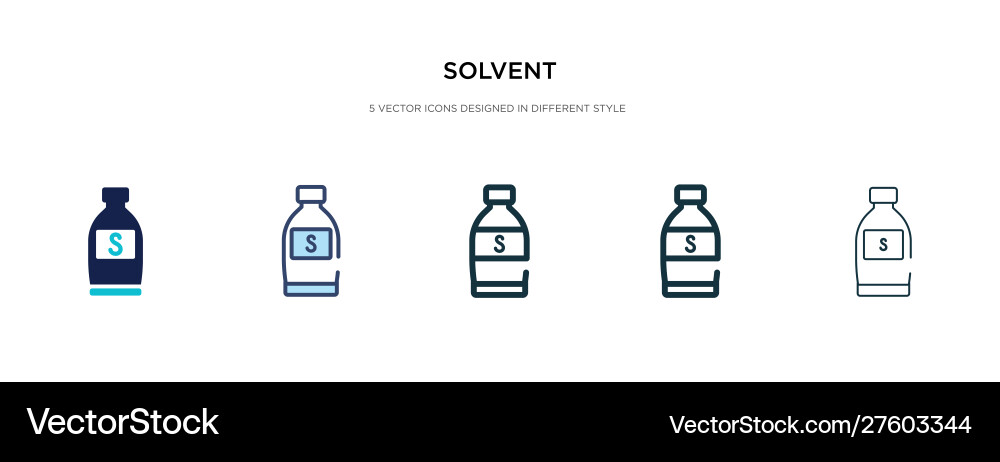 Solvent icon in different style two colored vector image