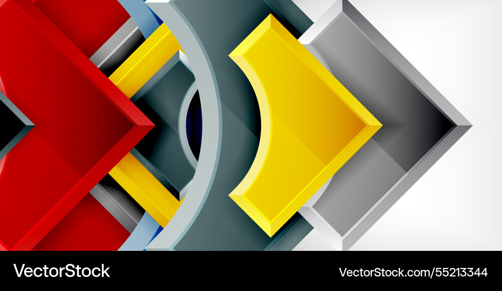 Square arrow shapes with round elements Square arrow shapes with round elements Vector Image