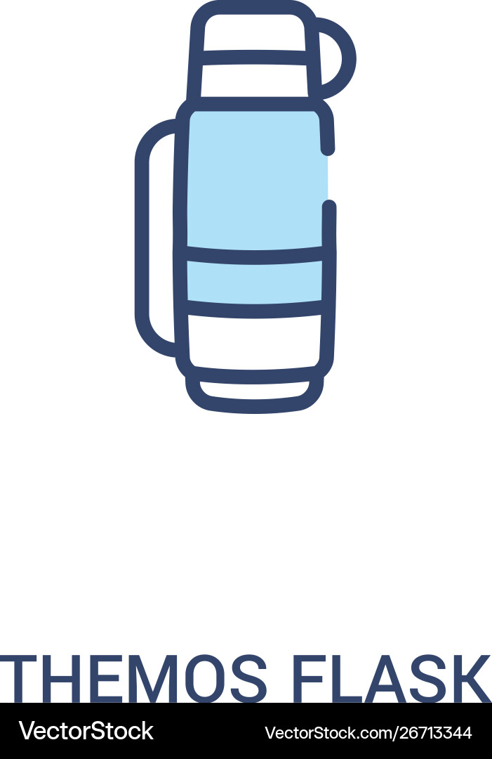 Themos flask concept 2 colored icon simple line Themos flask concept 2 colored icon simple line vector image