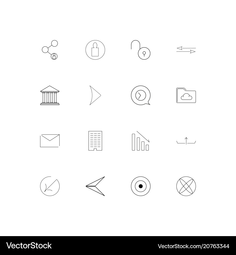 Web applications linear thin icons set outlined Vector Image