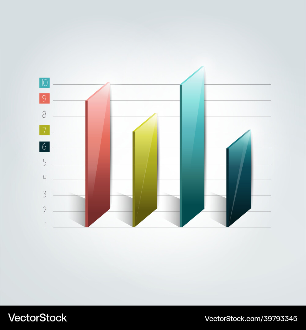 3d chart graph bar infographic element 3d chart graph bar infographic element vector image