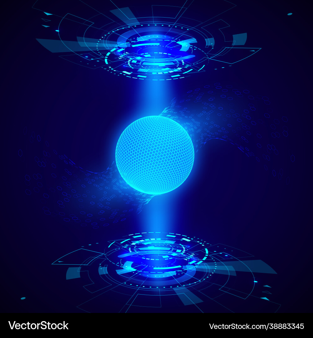 Abstract futuristic object hud element 3d Abstract futuristic object hud element 3d vector image