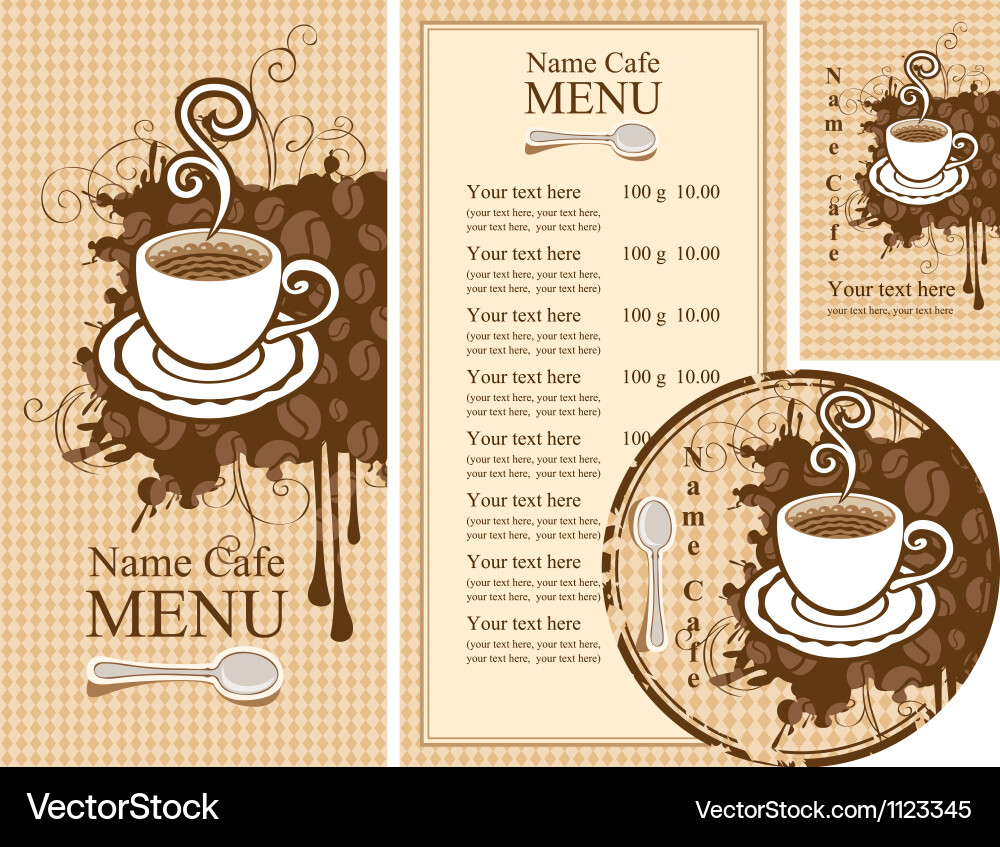 Cafe Elements & Patterns vector image