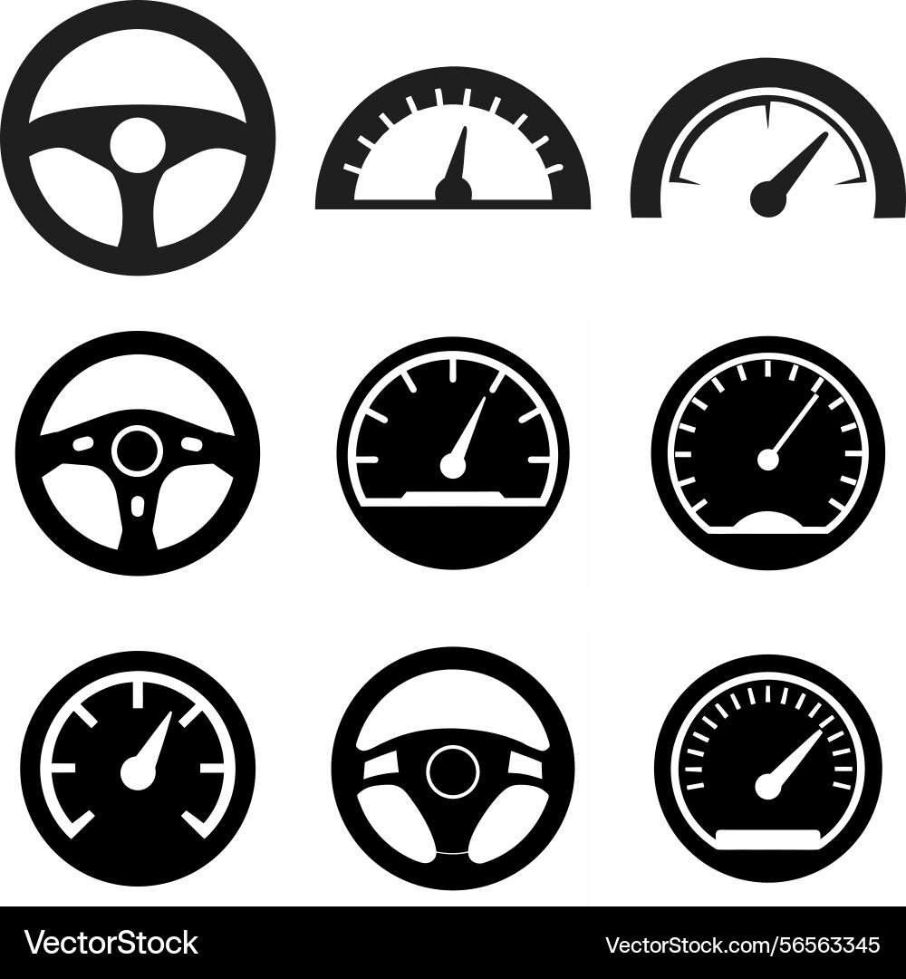 Car vehicle dashboard display components vector image