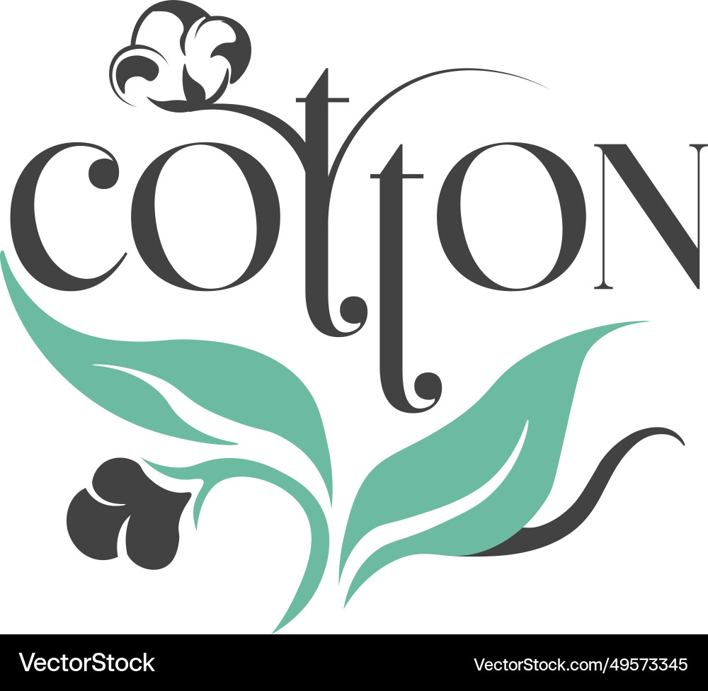 Cotton organic and natural textile fiber logo Cotton organic and natural textile fiber logo vector image