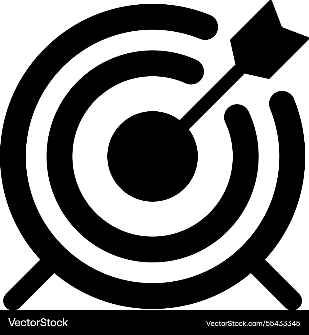 Dartboard with arrow symbol Vector Image