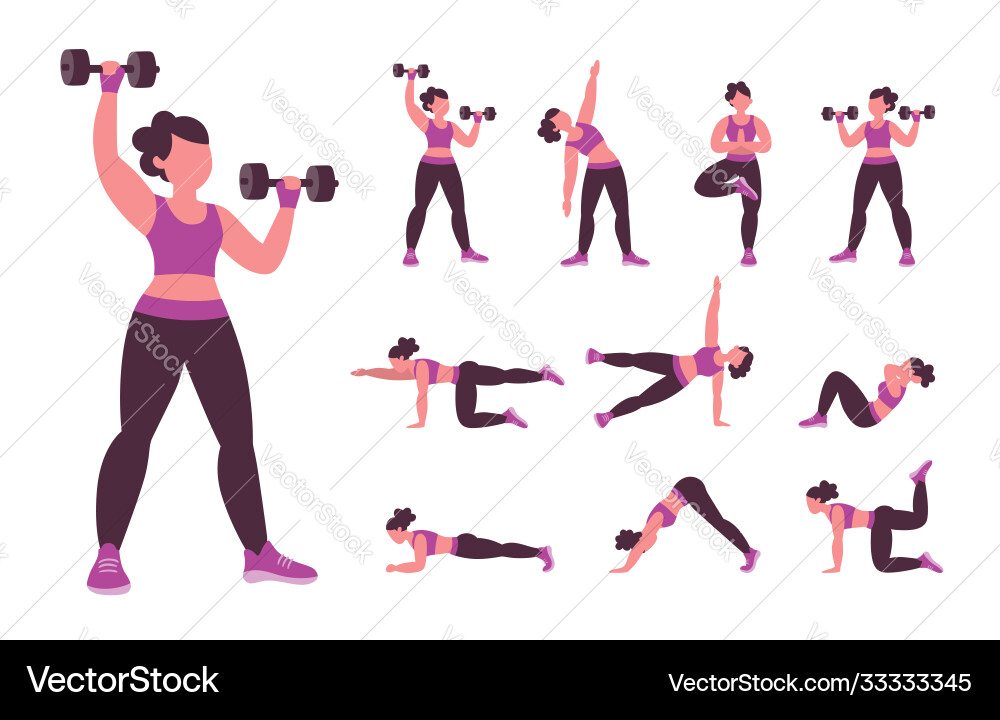 Different samples for doing exercise at home Different samples for doing exercise at home vector image