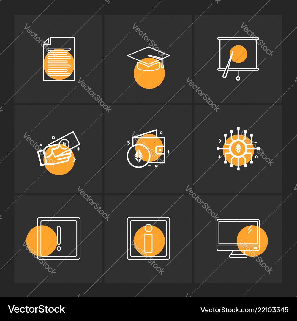 Document file convocation cap board chart Vector Image
