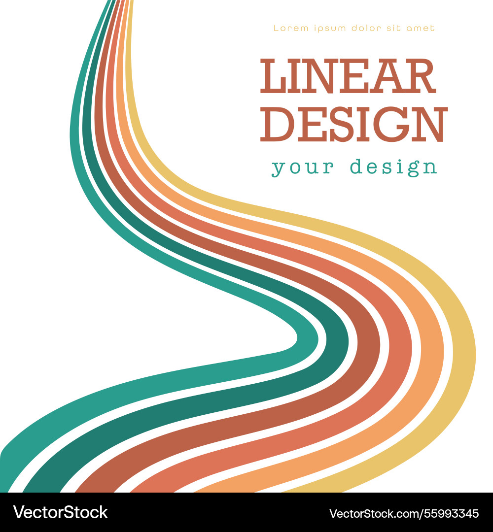 Dynamic wave wavy lines design linear vector image