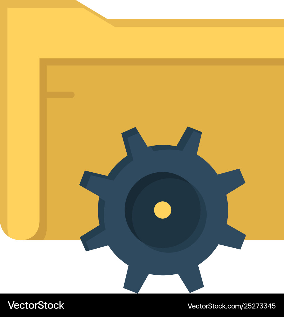 Folder setting gear computing flat color icon Folder setting gear computing flat color icon Vector Image