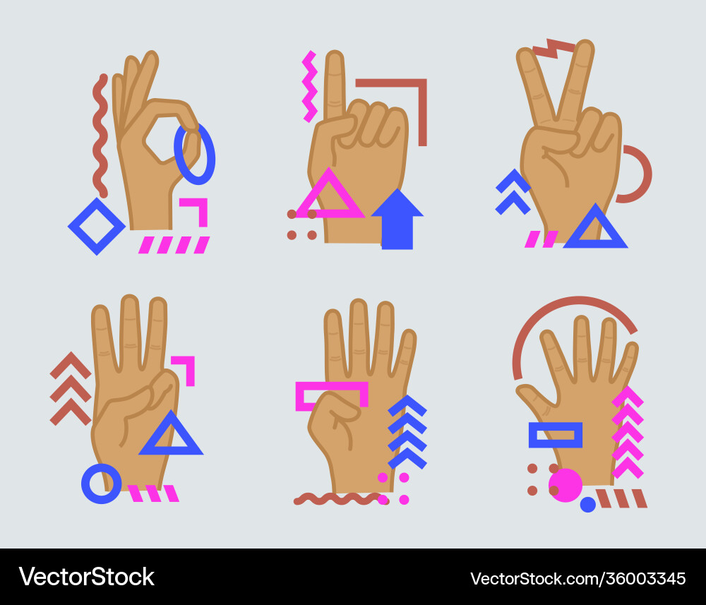 Hands showing numbers Hands showing numbers vector image