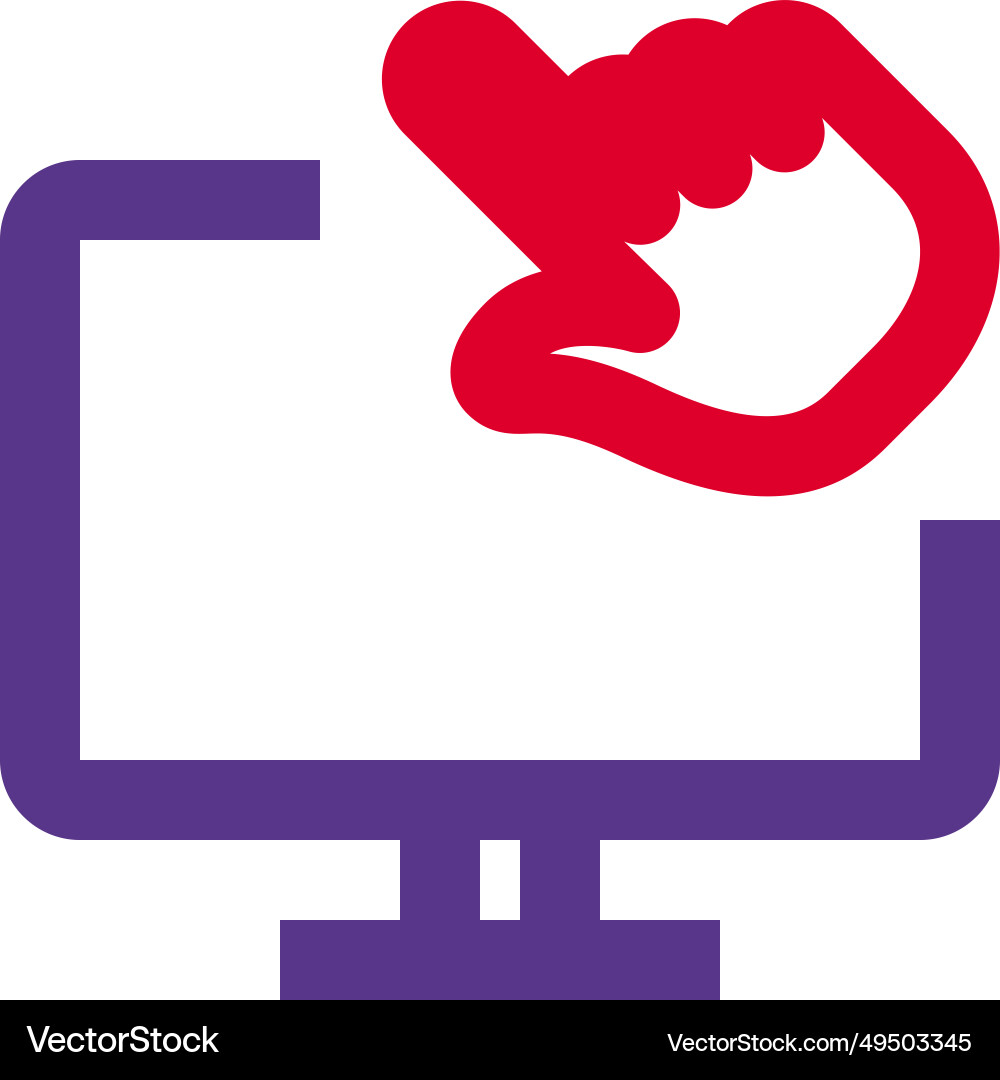 Interacting with the desktop screen by clicking Vector Image