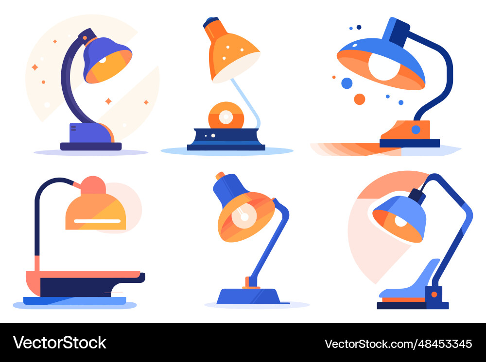 Lamp on office desk in ux ui flat style Vector Image