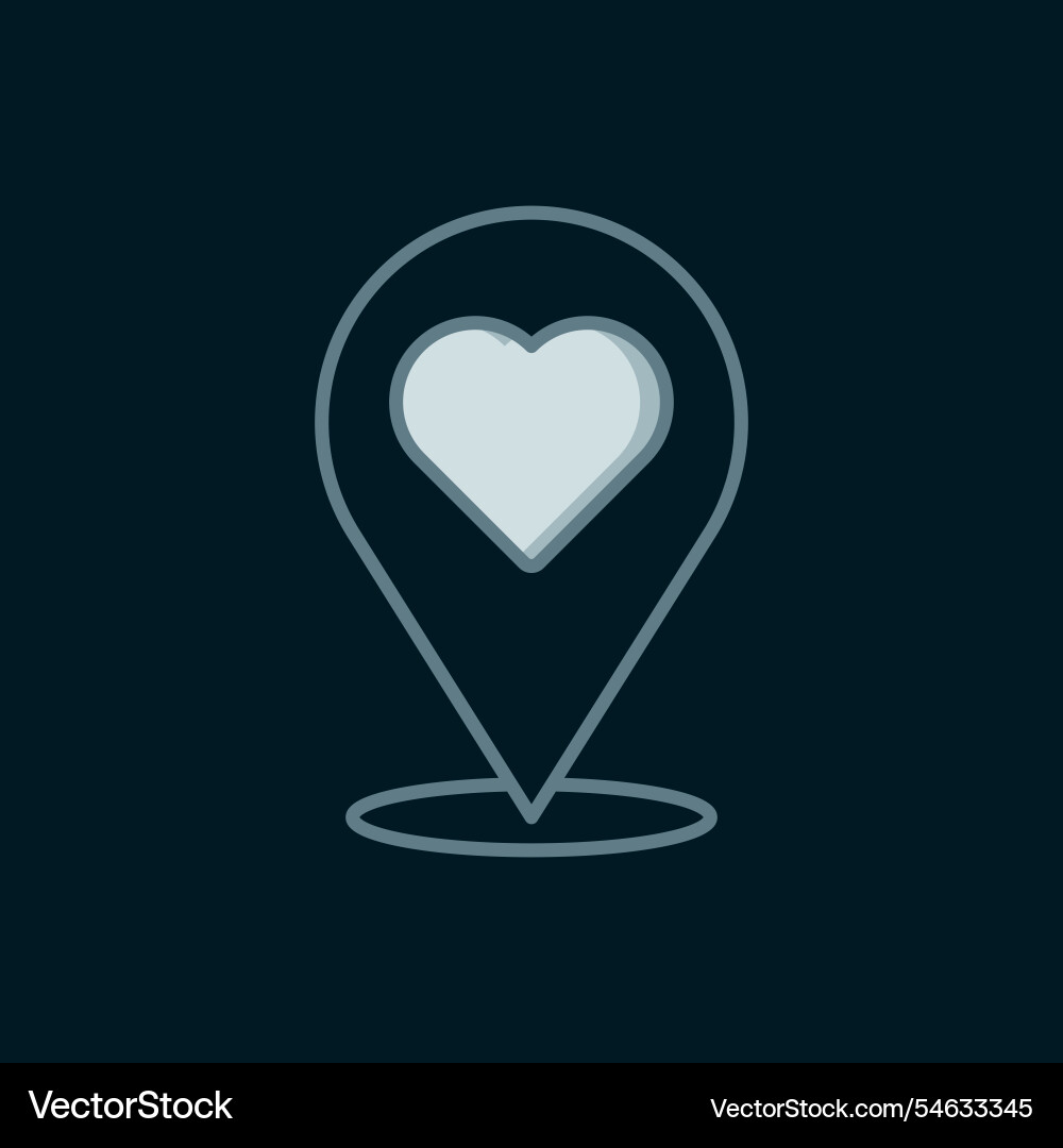 Line map pointer with heart icon isolated Line map pointer with heart icon isolated Vector Image