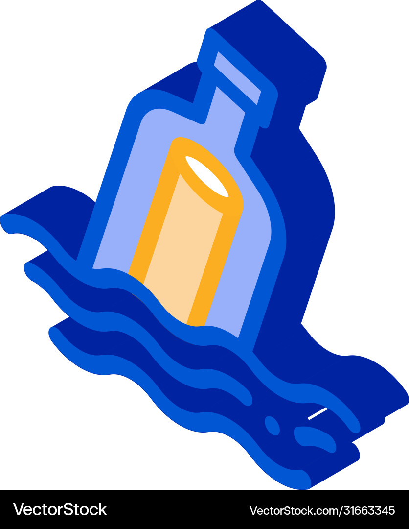 Message in bottle isometric icon Message in bottle isometric icon Vector Image