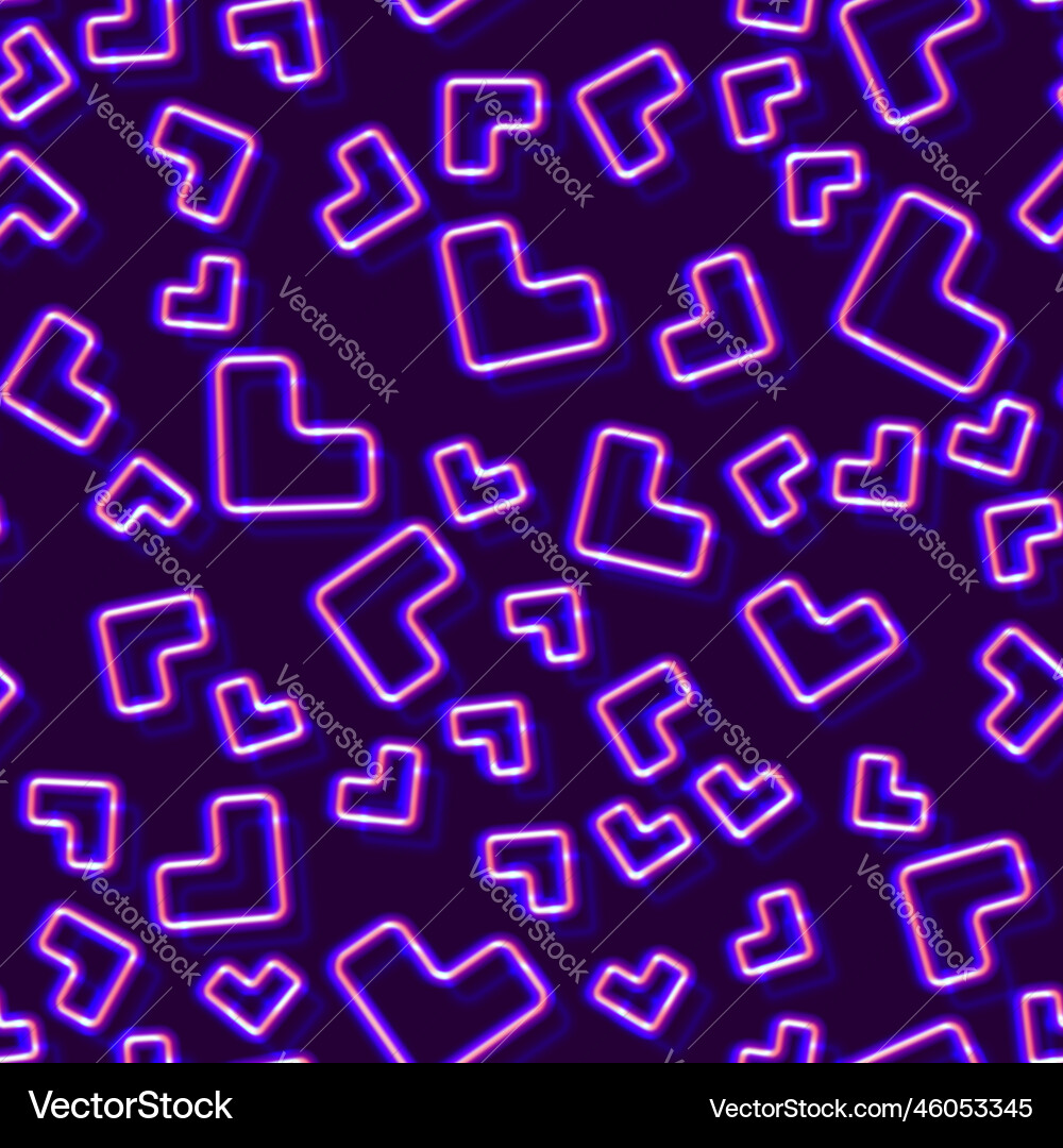 Neon seamless pattern with 80s style shapes Neon seamless pattern with 80s style shapes vector image