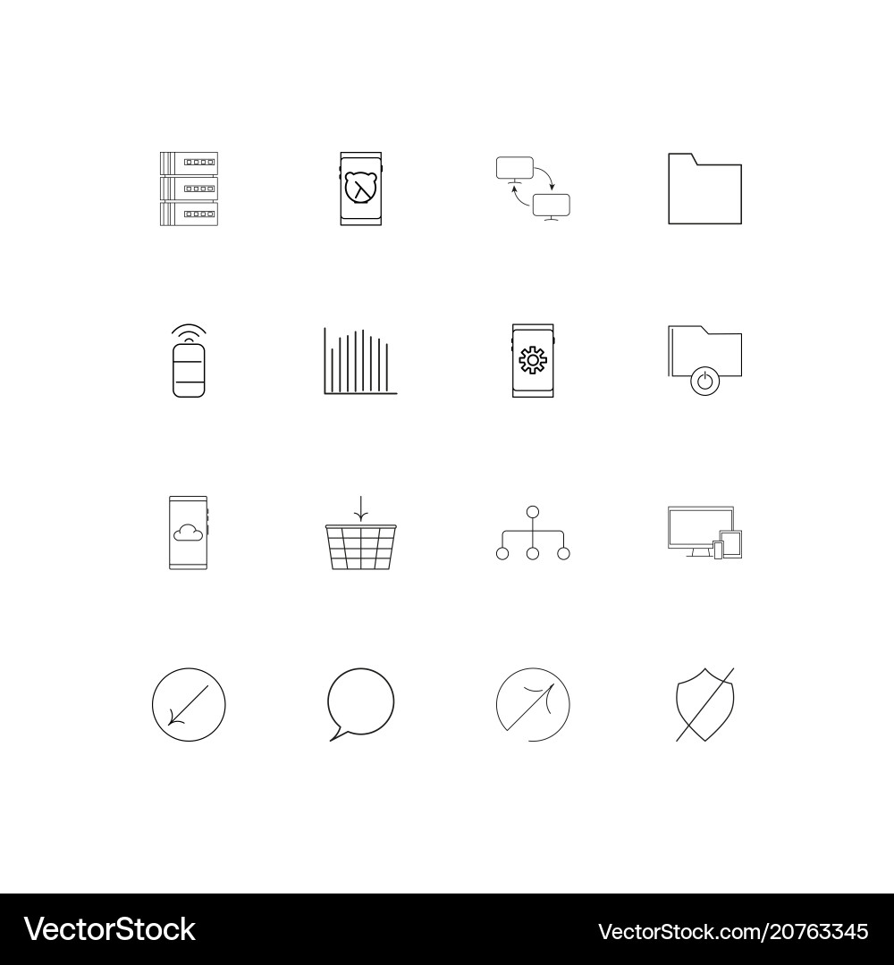 Netzwerk und Datenbank lineare dünne Symbole Set Netzwerk und Datenbank lineare dünne Symbole Set vektorbild