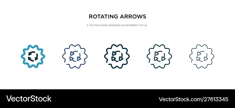 Rotating arrows icon in different style two Rotating arrows icon in different style two vector image