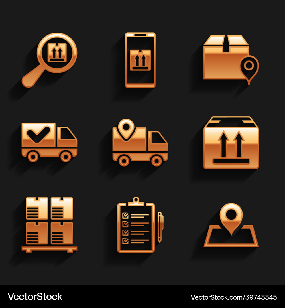 Set delivery tracking verification Vector Image