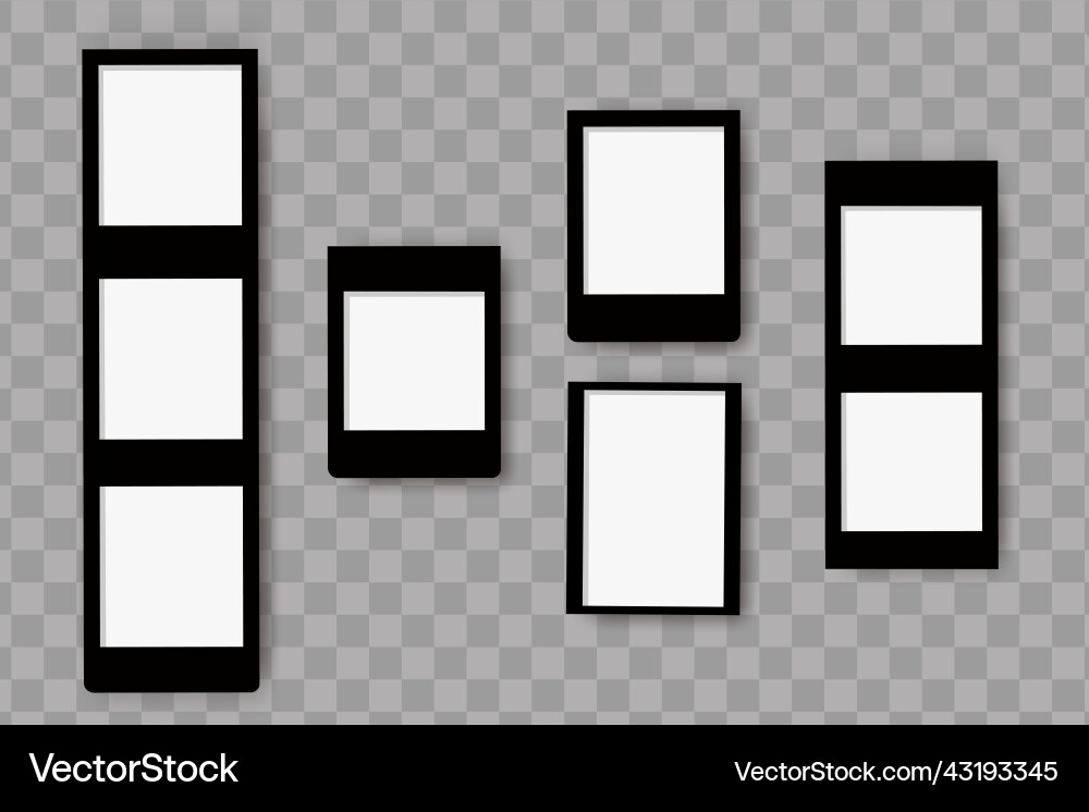Set of realistic empty photo frames compositions Set of realistic empty photo frames compositions Vector Image