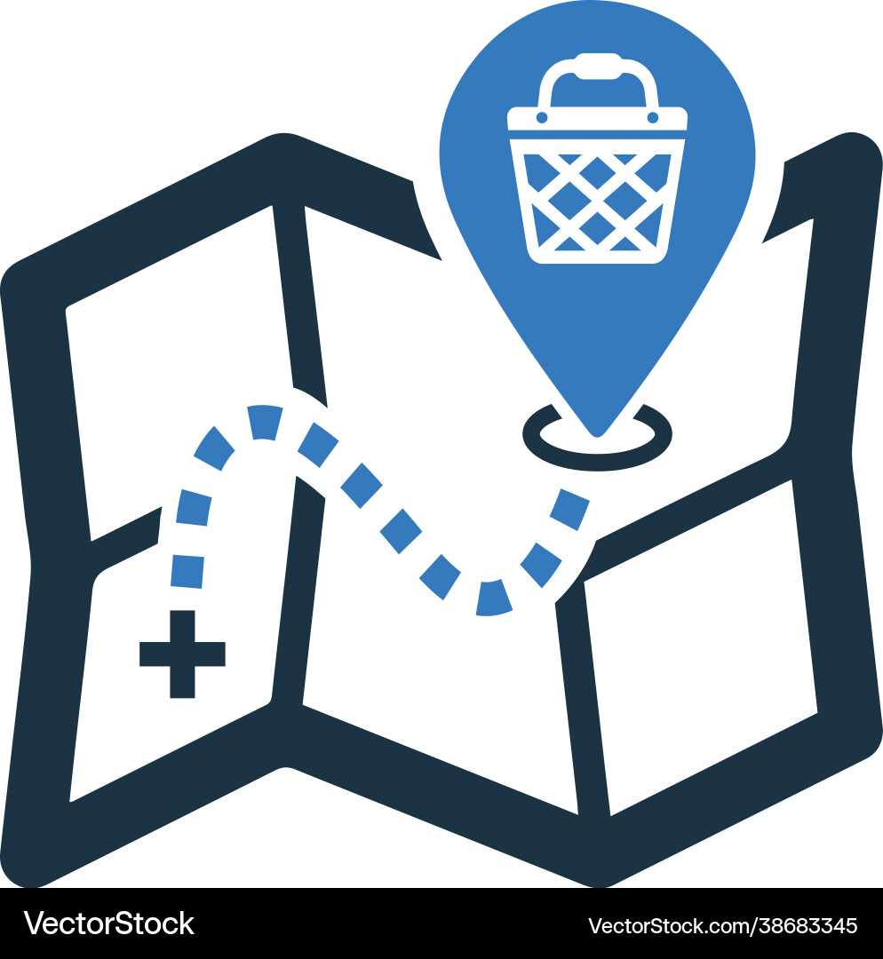 Shopping map navigation icon simple editable vector image