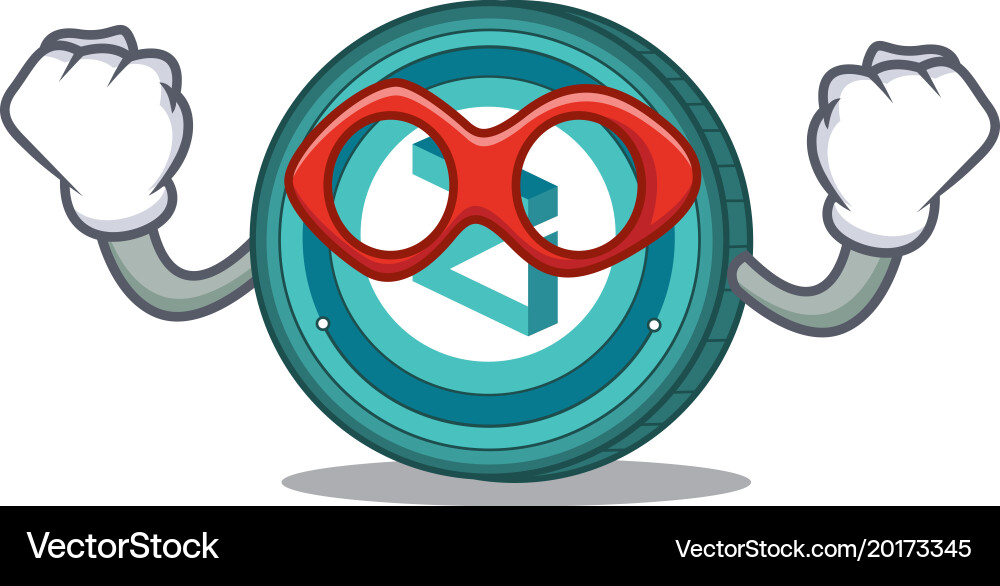 Super hero zilliqa coin character cartoon Vector Image