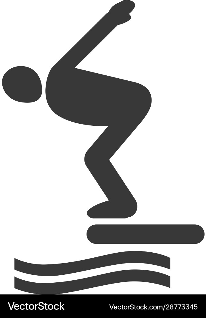 Swimmer Jumping from Block Vector Image