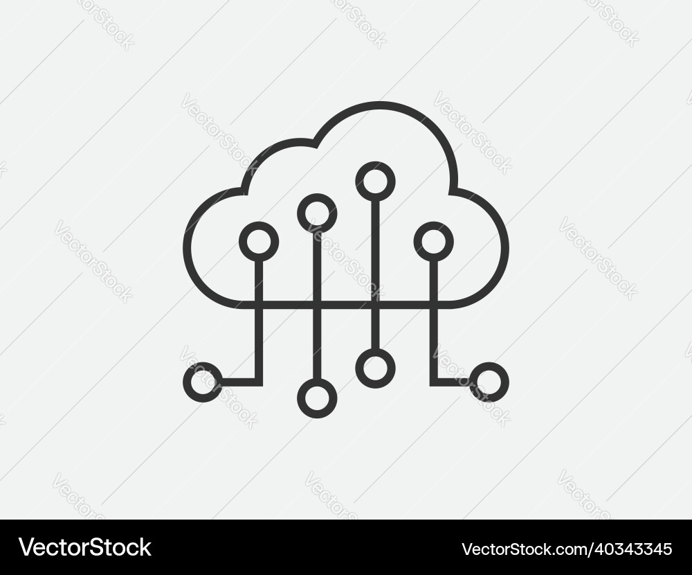 Technology icon cloud computing connection big vector image