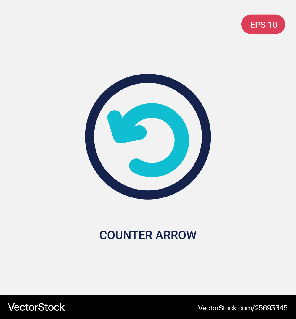 Two color counter arrow icon from arrows concept Two color counter arrow icon from arrows concept vector image