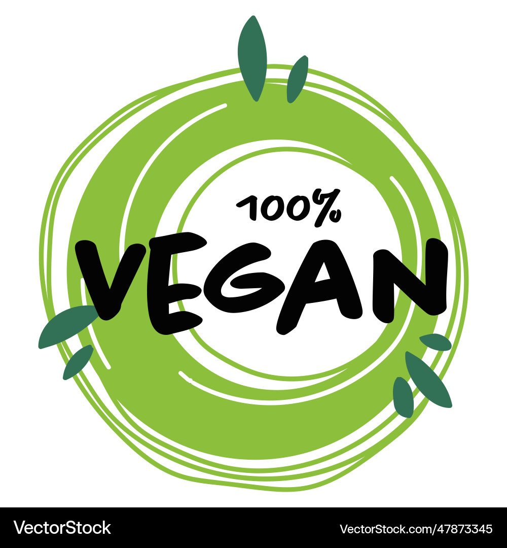 Vegan 100 Prozent vegetarisches Produktlabel Vegan 100 Prozent vegetarisches Produktlabel vektorbild