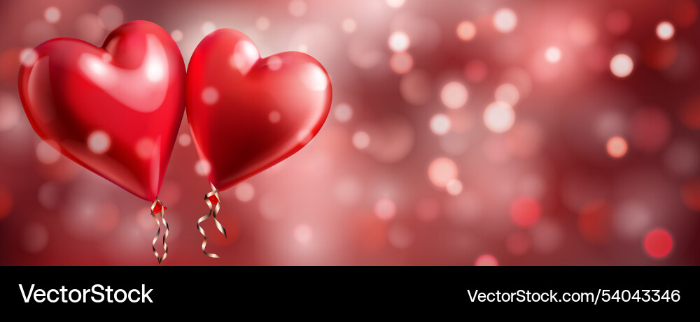 Abstract bokeh background with hearts vector image