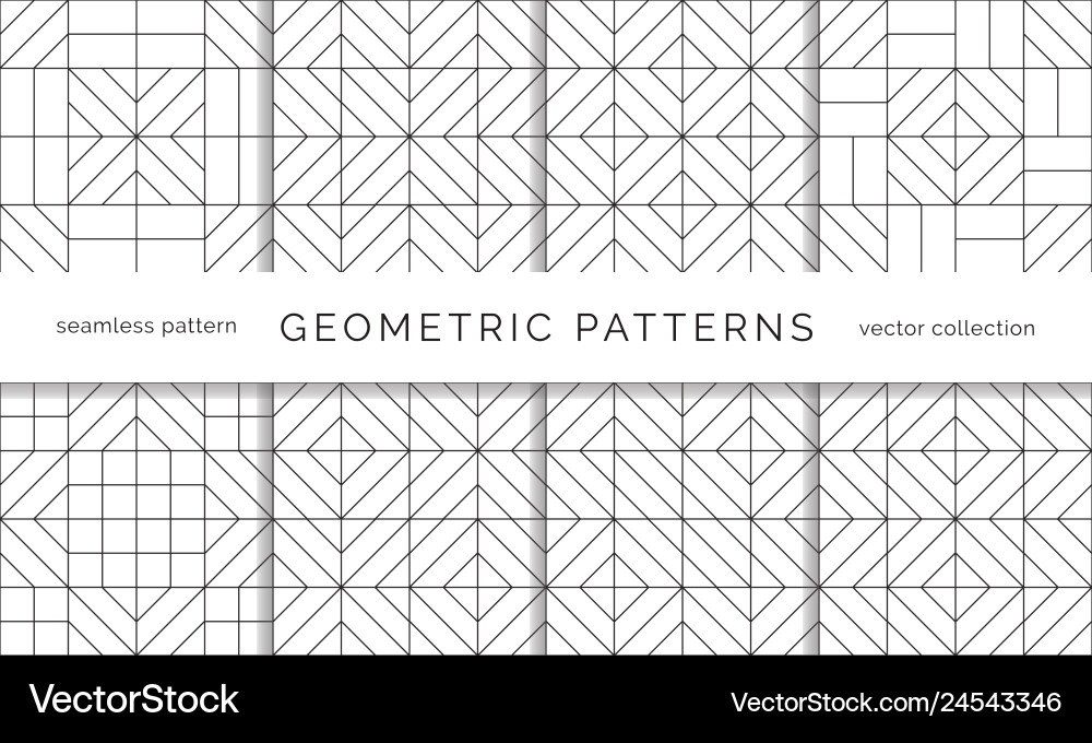 Abstract geometric seamless patterns Abstract geometric seamless patterns Vector Image