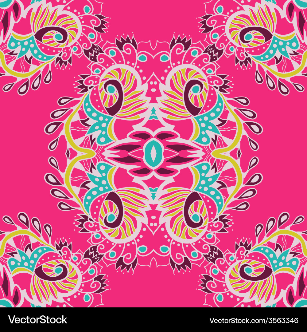 Abstract seamless pattern on pink background vector image