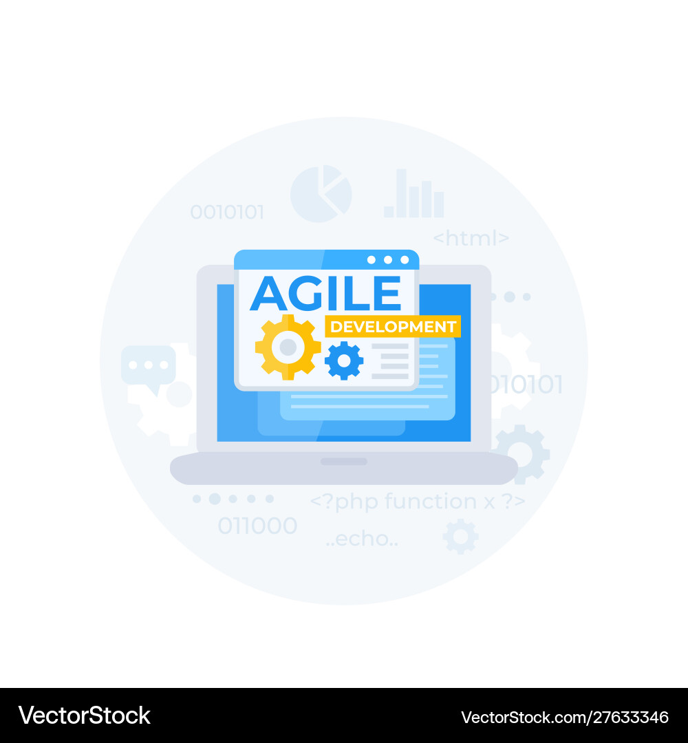 Agile Entwicklung Programmierung vektorbild