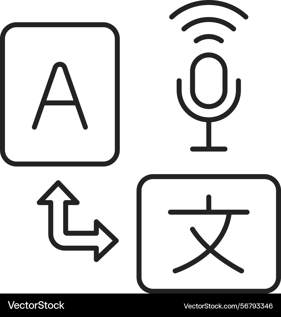 An icon representing a voice language translator An icon representing a voice language translator vector image