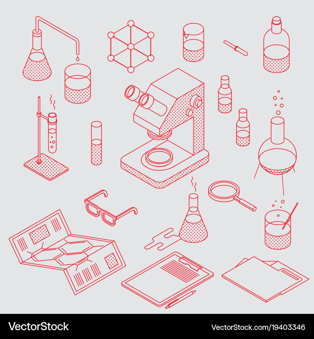 Chemical Laboratory Icons Set vector image