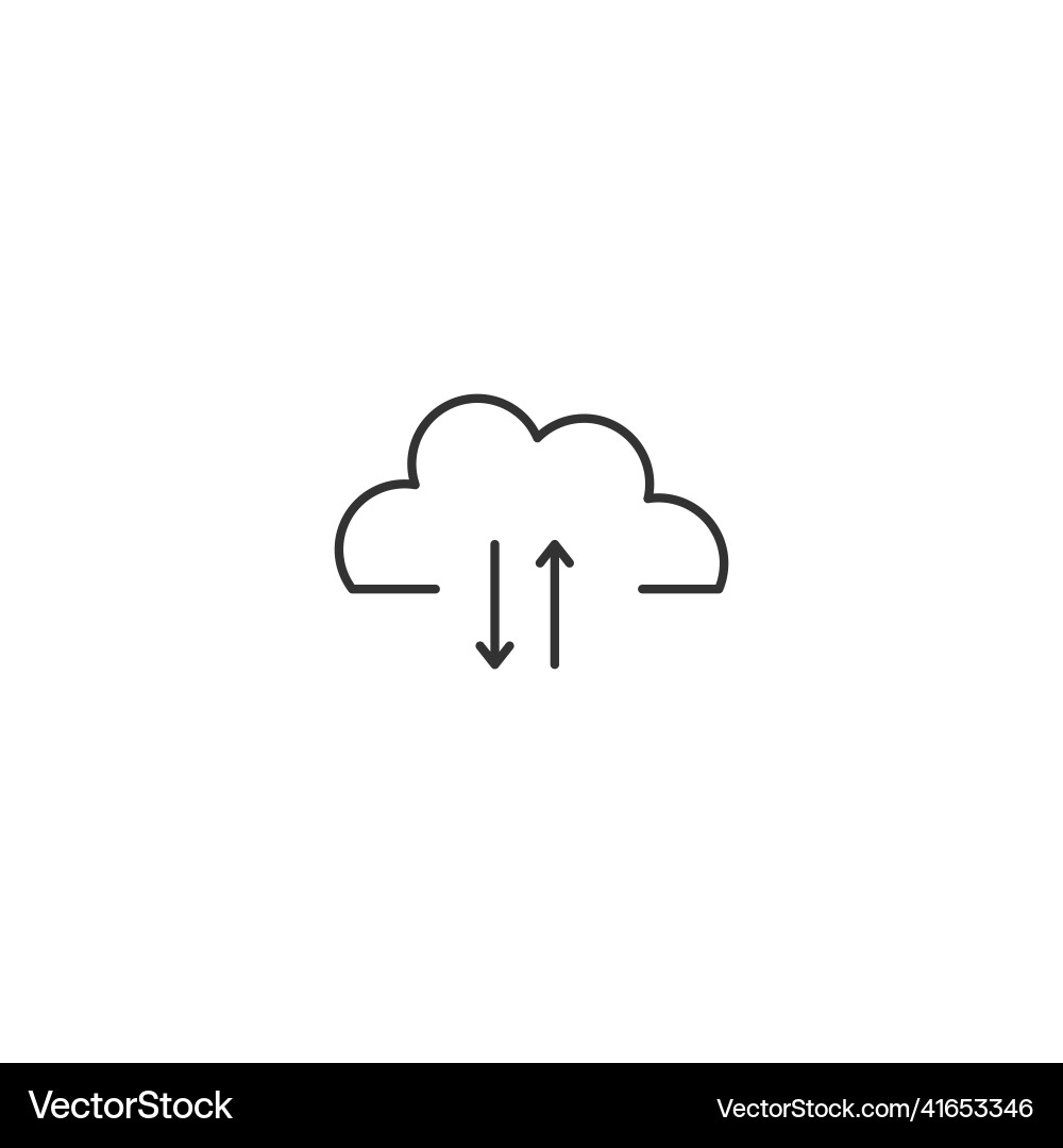 Cloud lock database line icon computing data Cloud lock database line icon computing data vector image