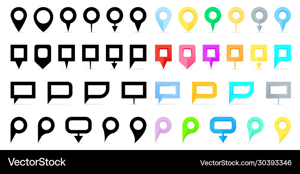 Collection simple colored map markers eps10 Collection simple colored map markers eps10 vector image