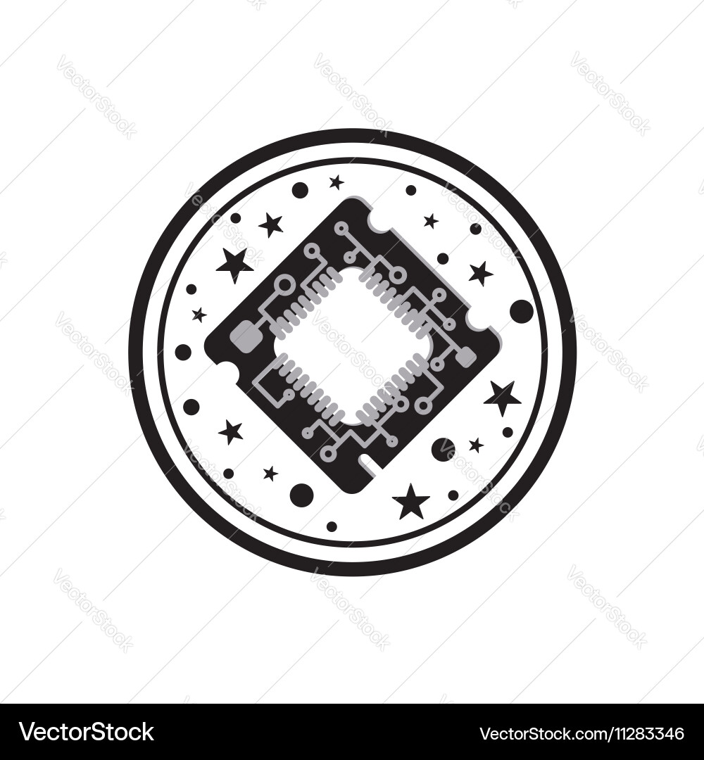 Computer processor chip Vector Image